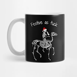 Naughty skeleton Santa, funny Mug